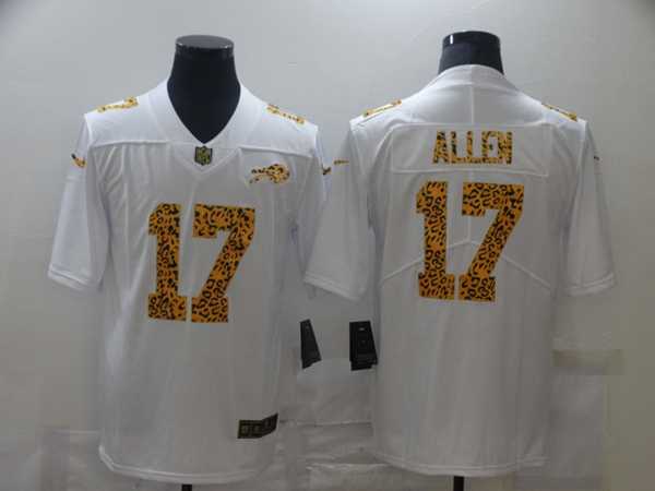 Men%27s Buffalo Bills #17 Josh Allen 2020 White Leopard Print Fashion Limited Football Stitched Jersey Dzhi